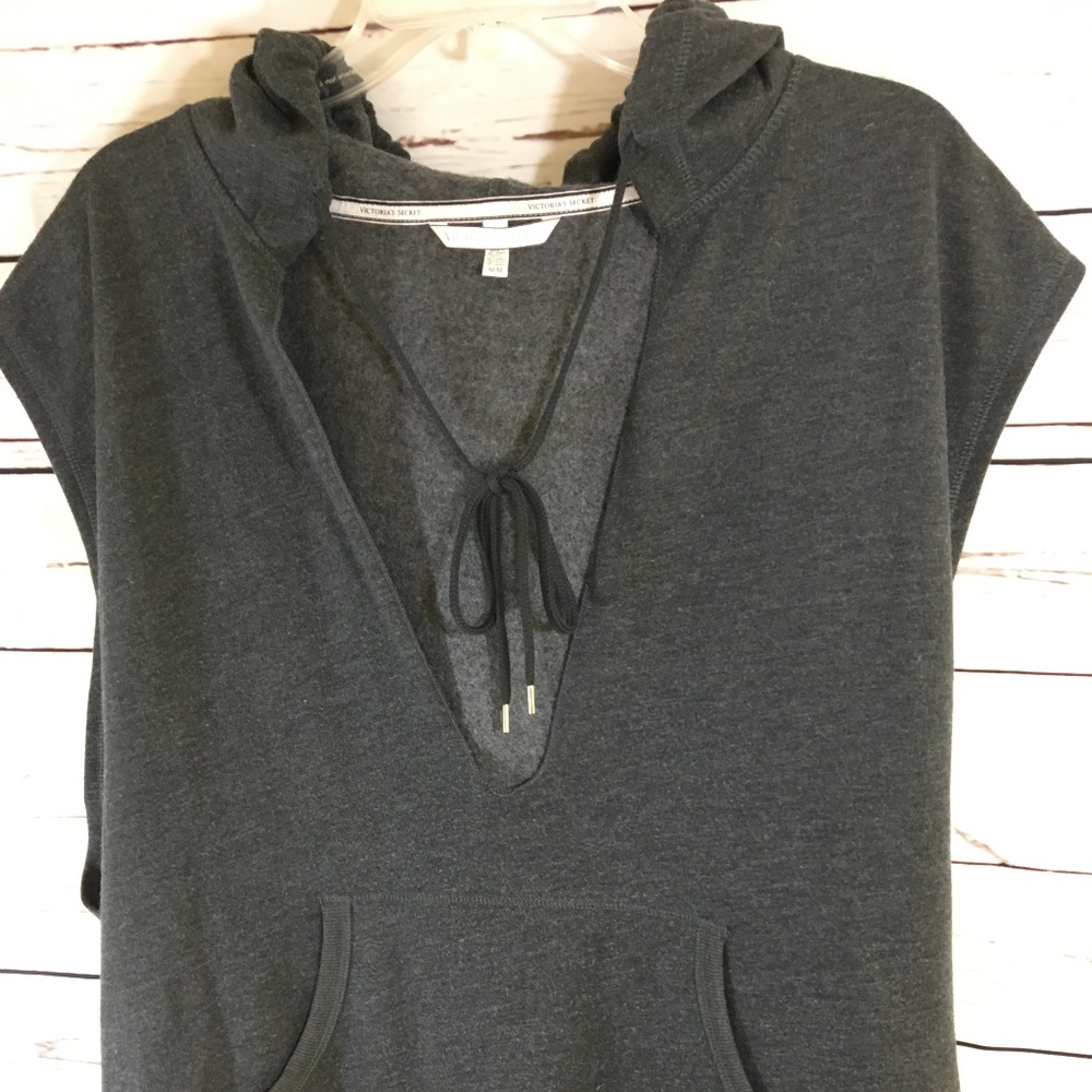 SOLD ~ Victoria's Secret Gray Sleeveless Hoodie - Picture 8 of 8